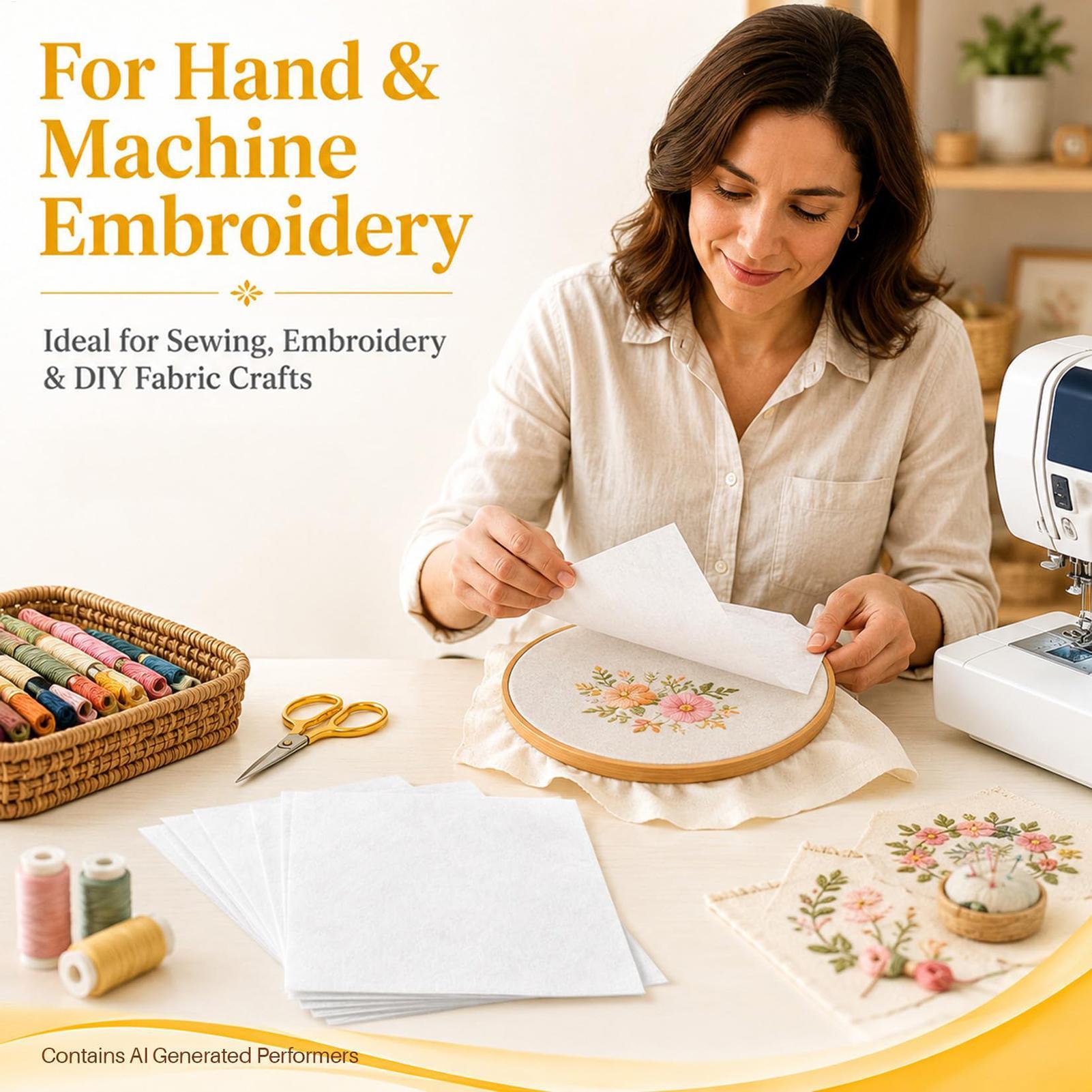 Embroidery Stabilizer Backing - Tear Away Embroidery Stabilizer 100 Pieces
