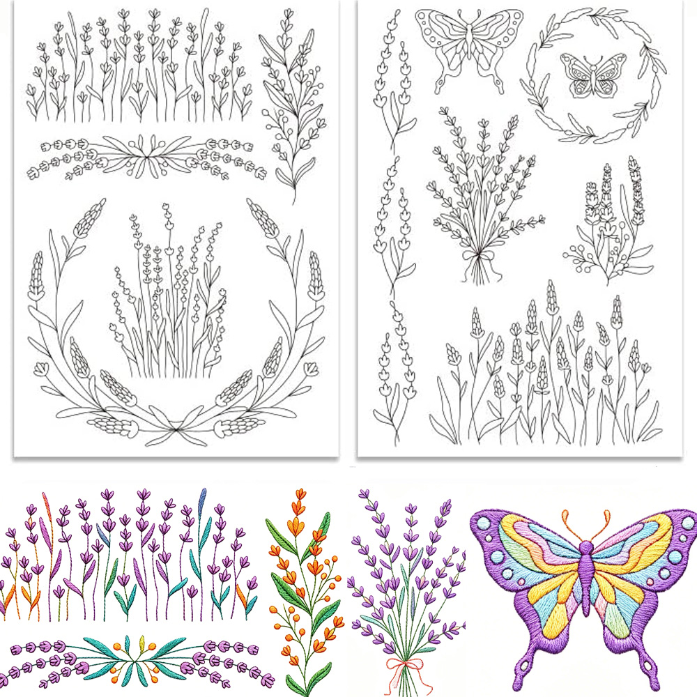 Lavender Flower Butterfly Wate - đánh giá và giá Embroidery Stabilizer Backing