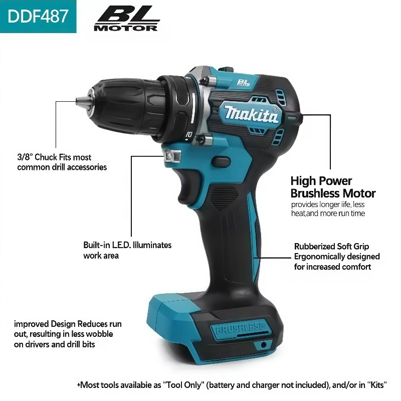 Makita DDF487 10mm Brushless 1 - đánh giá và giá Makita Drill Ddf484